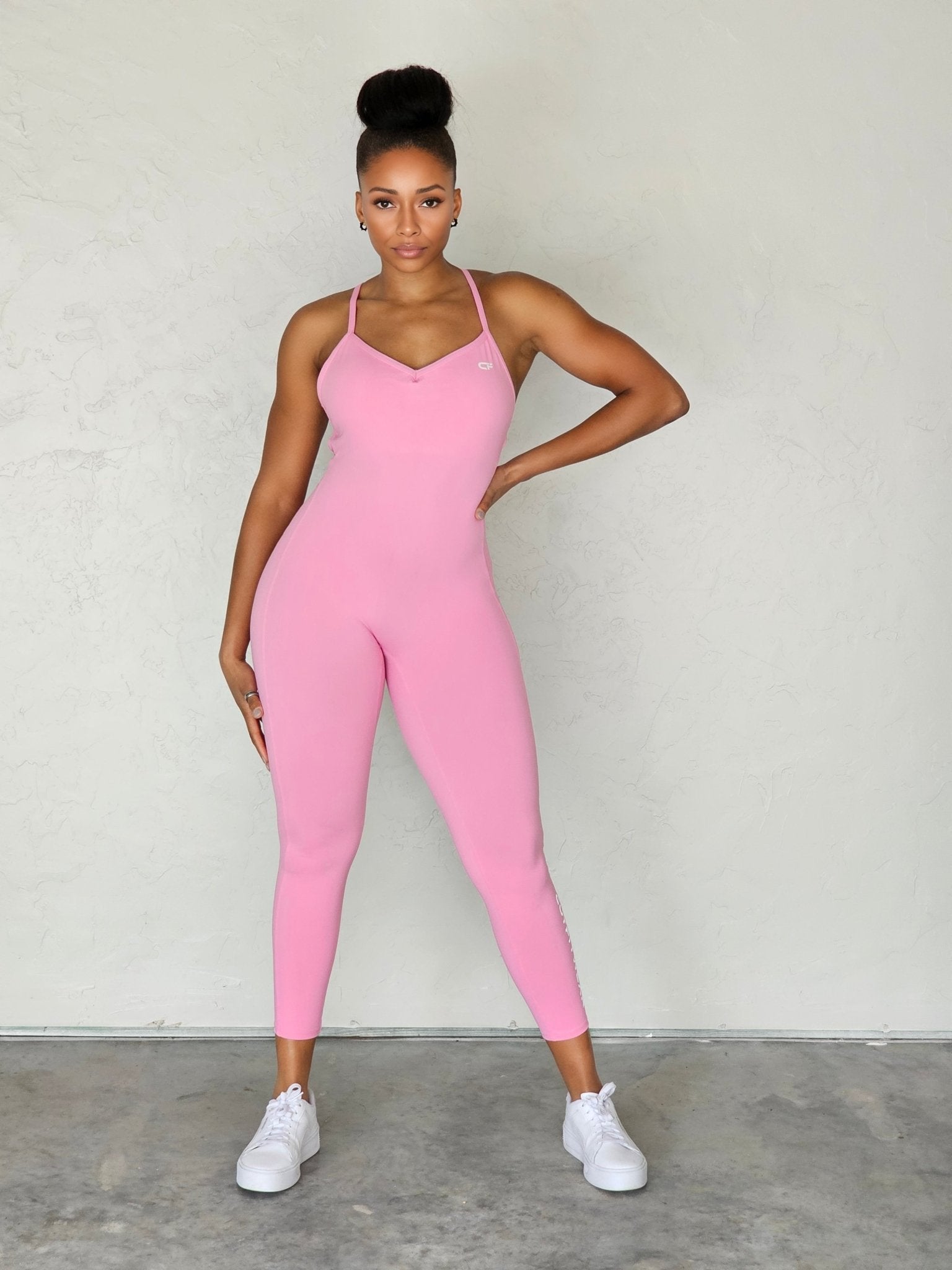 Gifted Crossback Leggings Bodysuit - Blush - CUTFITWEAR