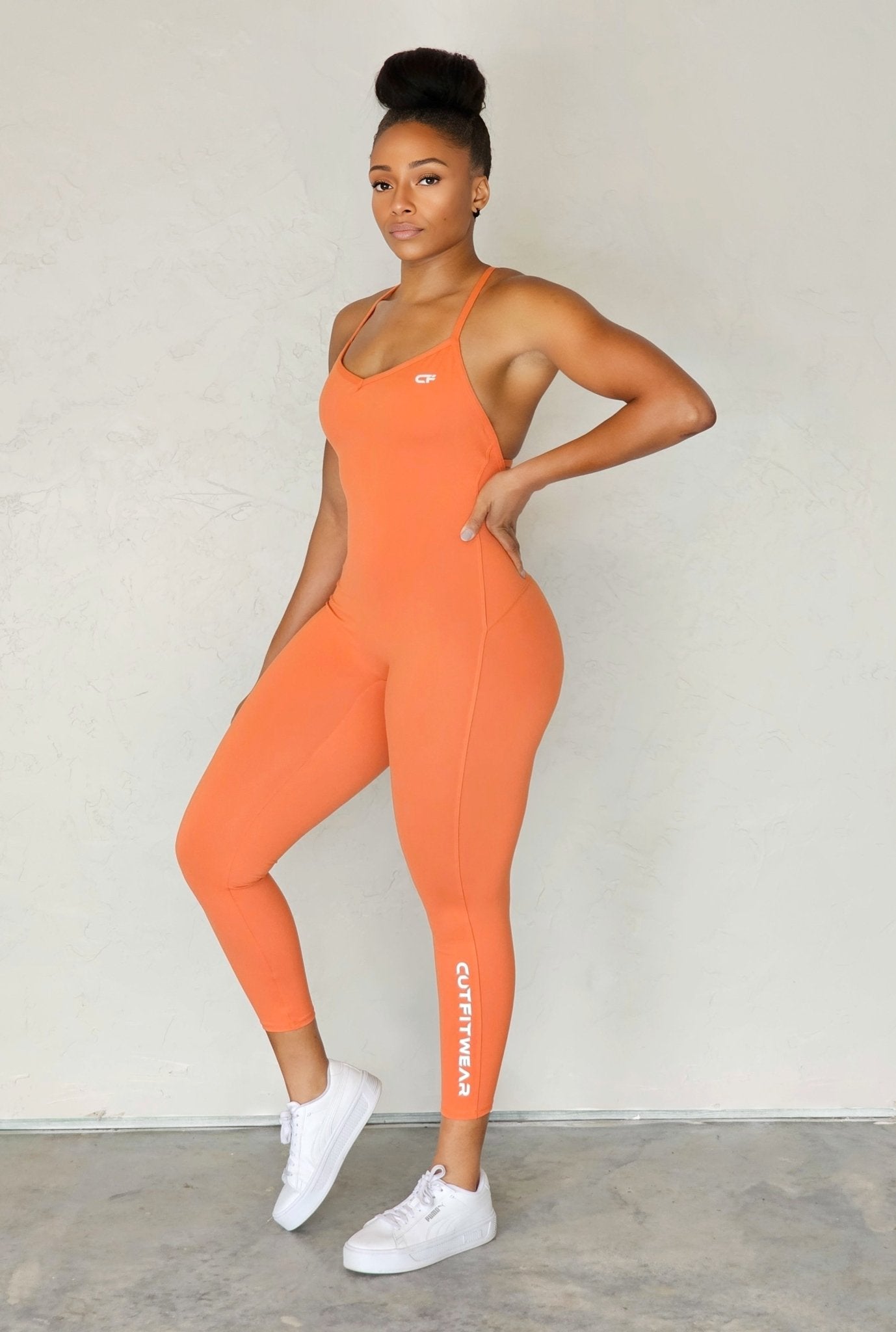 Gifted Crossback Leggings Bodysuit - Pumpkin - CUTFITWEAR Gifted Crossback Leggings Bodysuit - Pumpkin - CUTFITWEAR