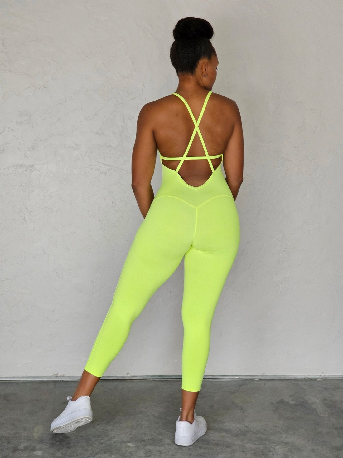 Gifted Crossback Leggings Bodysuit - Lemon