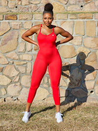 Crossback Leggings Bodysuit Red